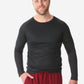 TiScrubs Real Black Men's Long-Sleeve Underscrub Untucked Top Only Front