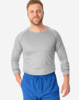 Titanium Gray Men's Long-Sleeve Mesh Underscrub Front