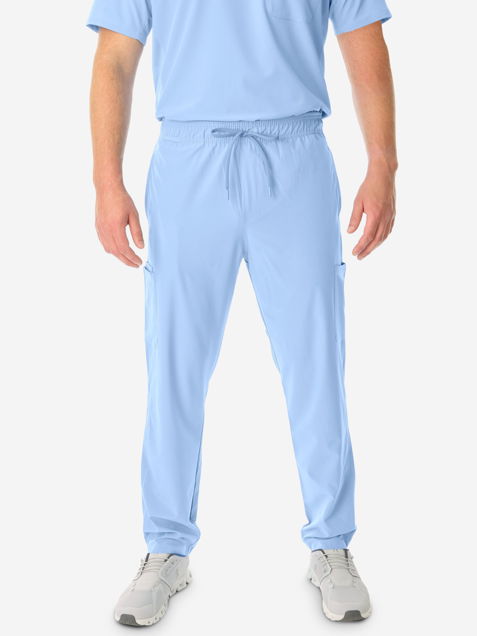 Men's 9-Pocket Scrub Pants Ceil Blue Front View