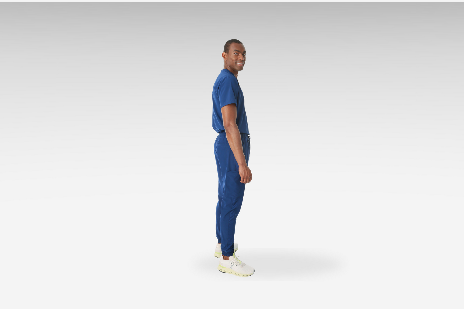 Man in Navy Men's TiScrubs Best Jogger Scrub Pants