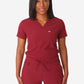 TiScrubs Women's Stretch Bold Burgundy One-Pocket Tuckable Scrub Top Tucked  Top Only Front