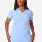 TiScrubs Women's Stretch Ceil Blue One-Pocket Tuckable Scrub Top Untucked  Top Only Front