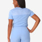 TiScrubs Women's Stretch Ceil Blue One-Pocket Tuckable Scrub Top Tucked  Top Only Back