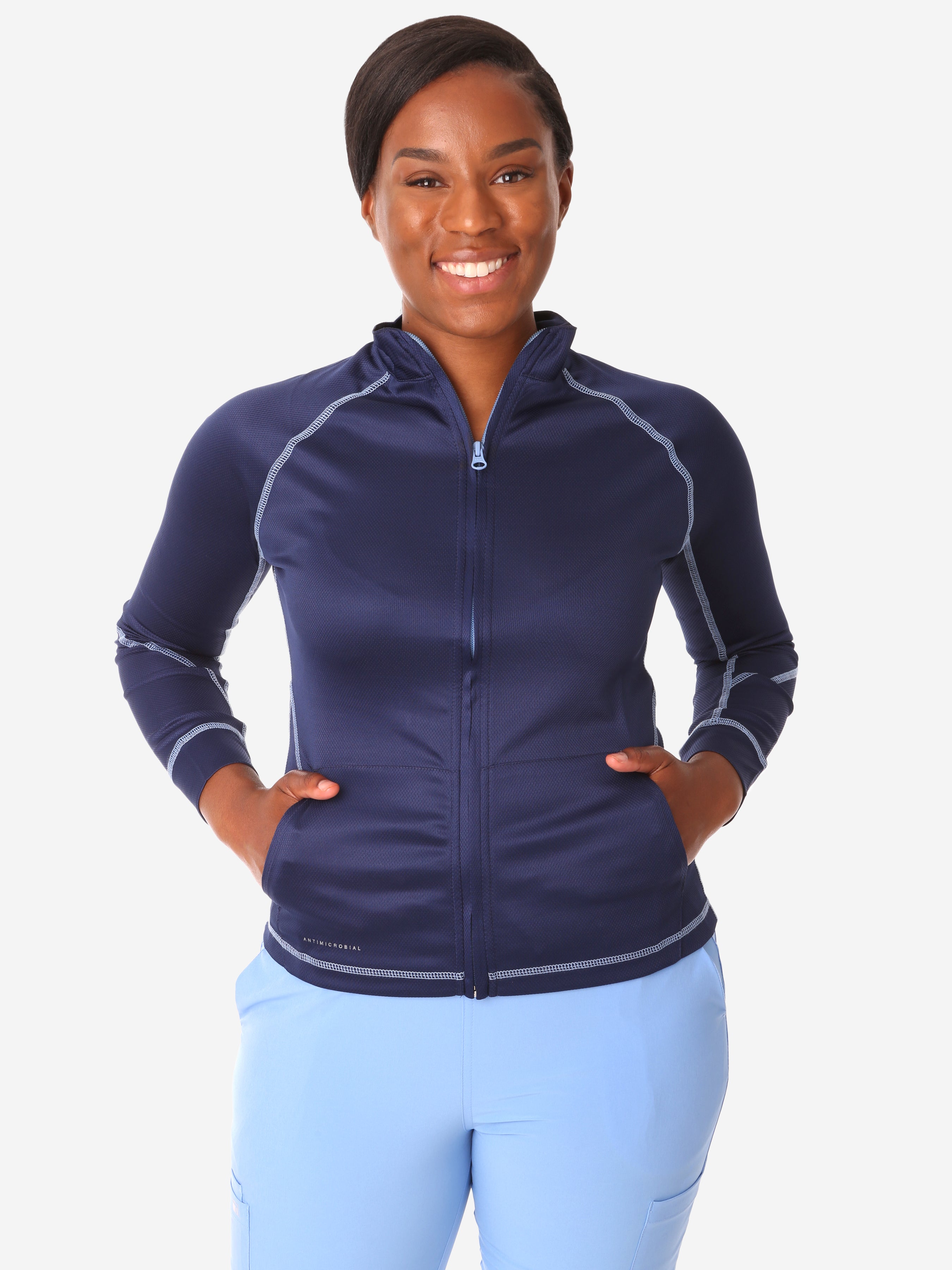 Navy zip up jacket women's hot sale