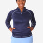 Women's Mesh Scrub Jacket Zipped Navy Blue Front View Jacket Only