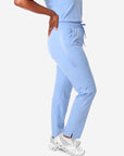 TiScrubs Ceil Blue Women's Stretch 9-Pocket Pants Side View Pants Only