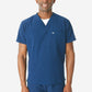 TiScrubs White Men's Mesh Short-Sleeve Underscrub Top Only Front with Navy Double-Pocket Top