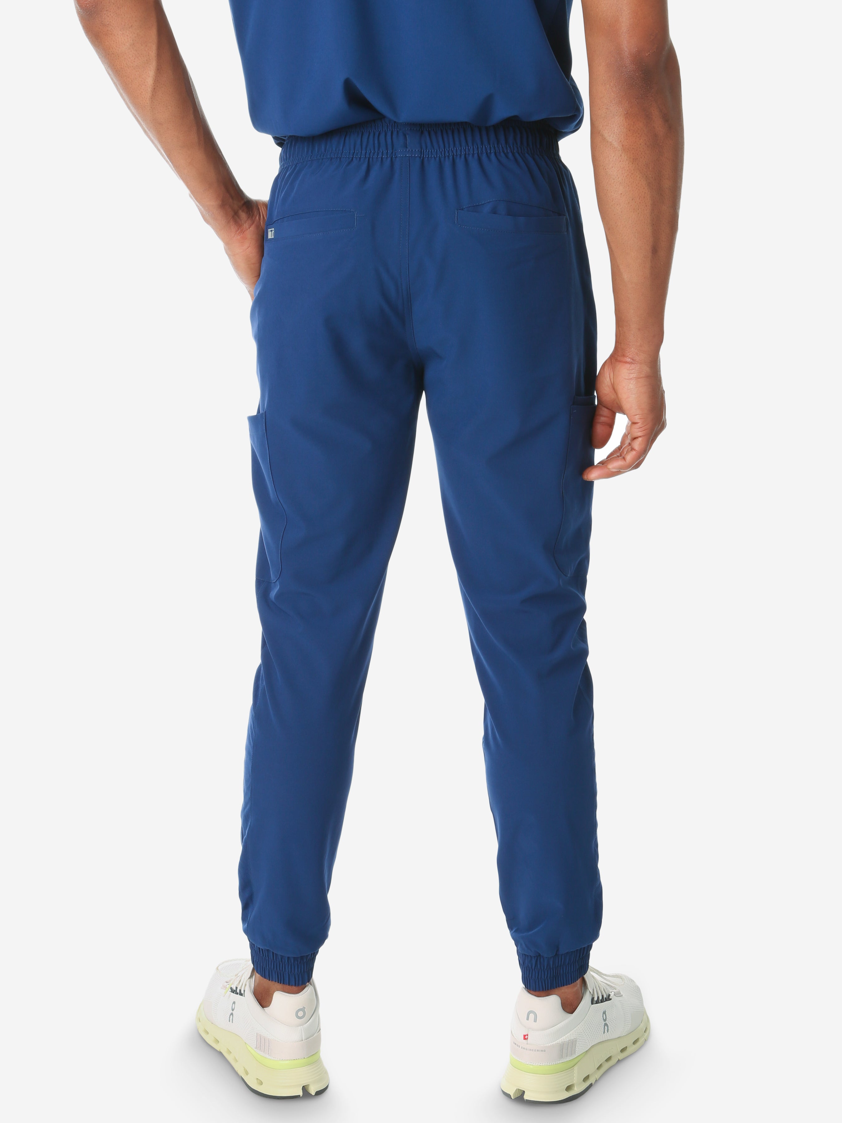 TiScrubs Stretch Navy Blue Men's Jogger Scrub Pants Only Back