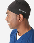 TiScrubs Men's Mesh Real Black Scrub Cap Cloesup Side