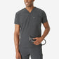 Men's Charcoal Gray Double-Pocket Scrub Top Front View
