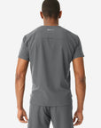 TiScrubs Men's Charcoal Gray Double-Pocket Top Only Untucked Back