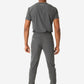 TiScrubs Stretch Charcoal Gray Men's Jogger Scrub Pants and Double Pocket Top Tucked Full Body Back
