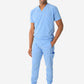 TiScrubs Men's Ceil Blue Double-Pocket Scrub Top Untucked and Joggers Full Body Front