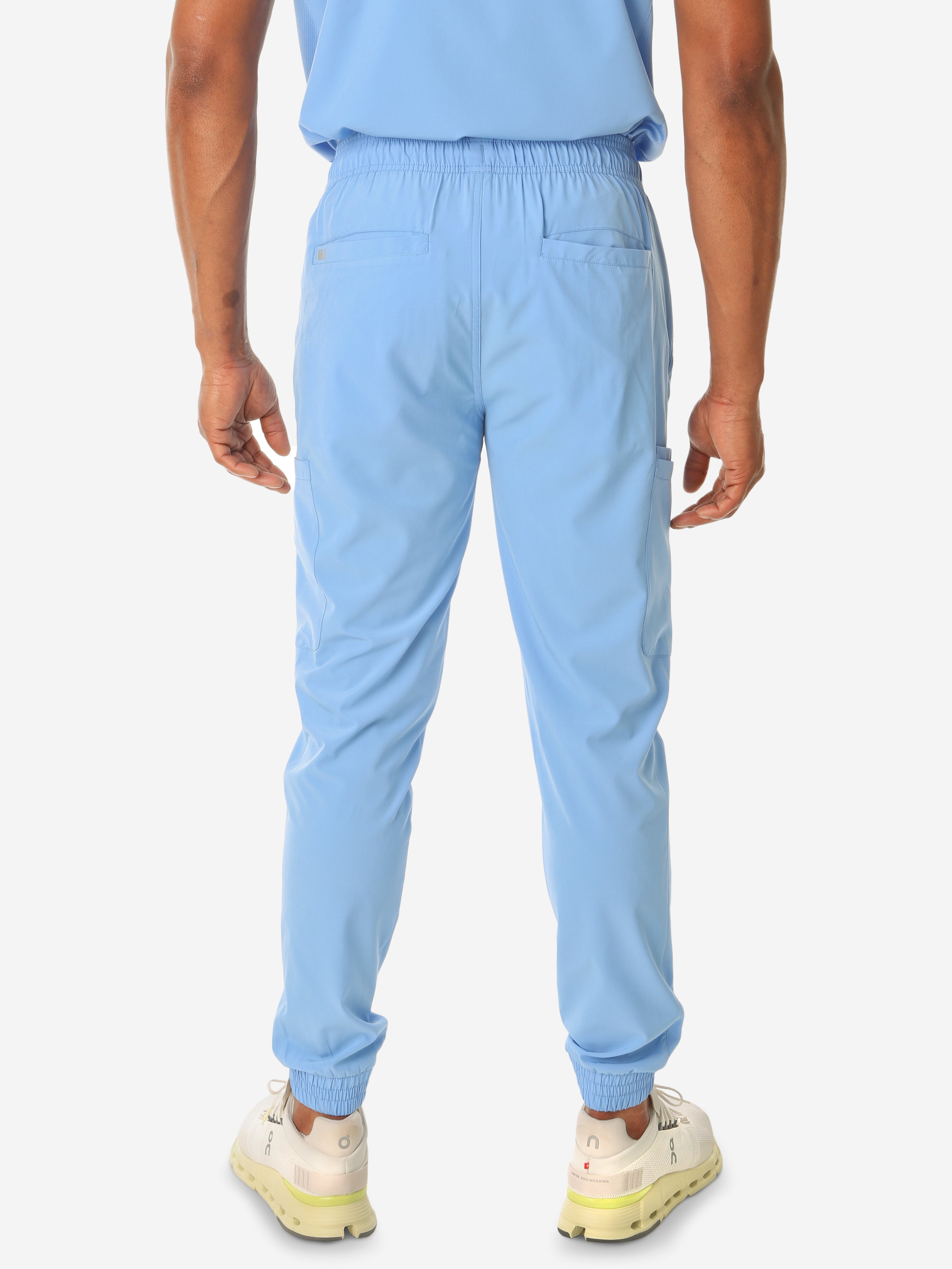 TiScrubs Stretch Ceil Blue Men's Jogger Scrub Pants Only Back