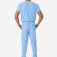 TiScrubs Men's Ceil Blue Double-Pocket Scrub Top Tucked and Joggers Full Body Back