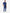 Men's Double-Pocket Scrub Top Navy Blue Tucked Side View with 9-Pocket Pants