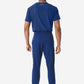 Men's Double-Pocket Scrub Top Navy Blue Tucked Back View
