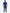 Men's Double-Pocket Scrub Top Navy Blue Tucked Back View