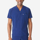 Men's Double-Pocket Scrub Top Navy Blue Untucked Front View
