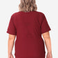 TiScrubs Women's Bold Burgundy Stash-Pocket Scrub Top Top Only Back
