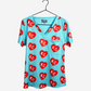Women's Charlie Hustle Scrub Top Kansas City Current All-Over KC Heart Front View