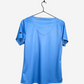 Women's Charlie Hustle Kansas City Script Scrub Top Light Blue Royals Sporting KC and Navy Front View