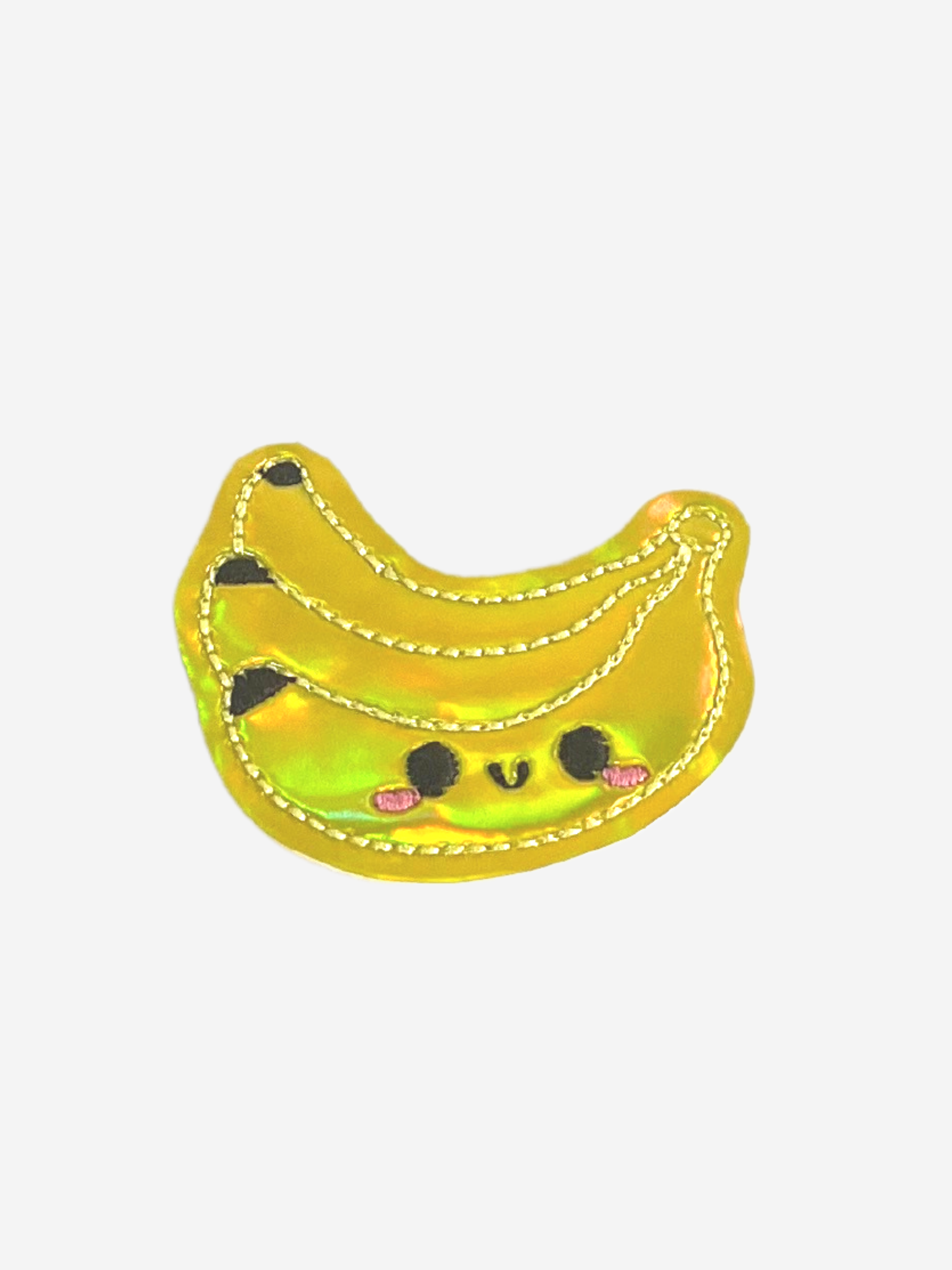 Badge Reel Accessory Yellow Bananas Smiley Face