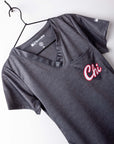 Womens Chicago Themed Scrub Top in dark gray