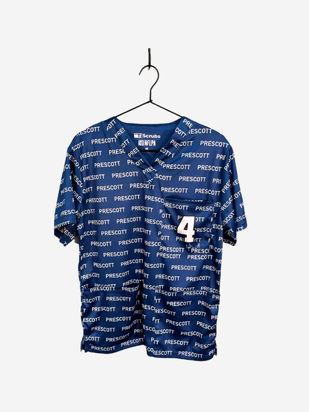 Women's Dak Prescott Jersey Print Scrub Top