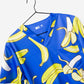 Men's Banana Print Scrub Top with 3 pockets in Royal Blue