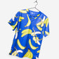Men's Banana Print Scrub Top in Royal Blue one pocket