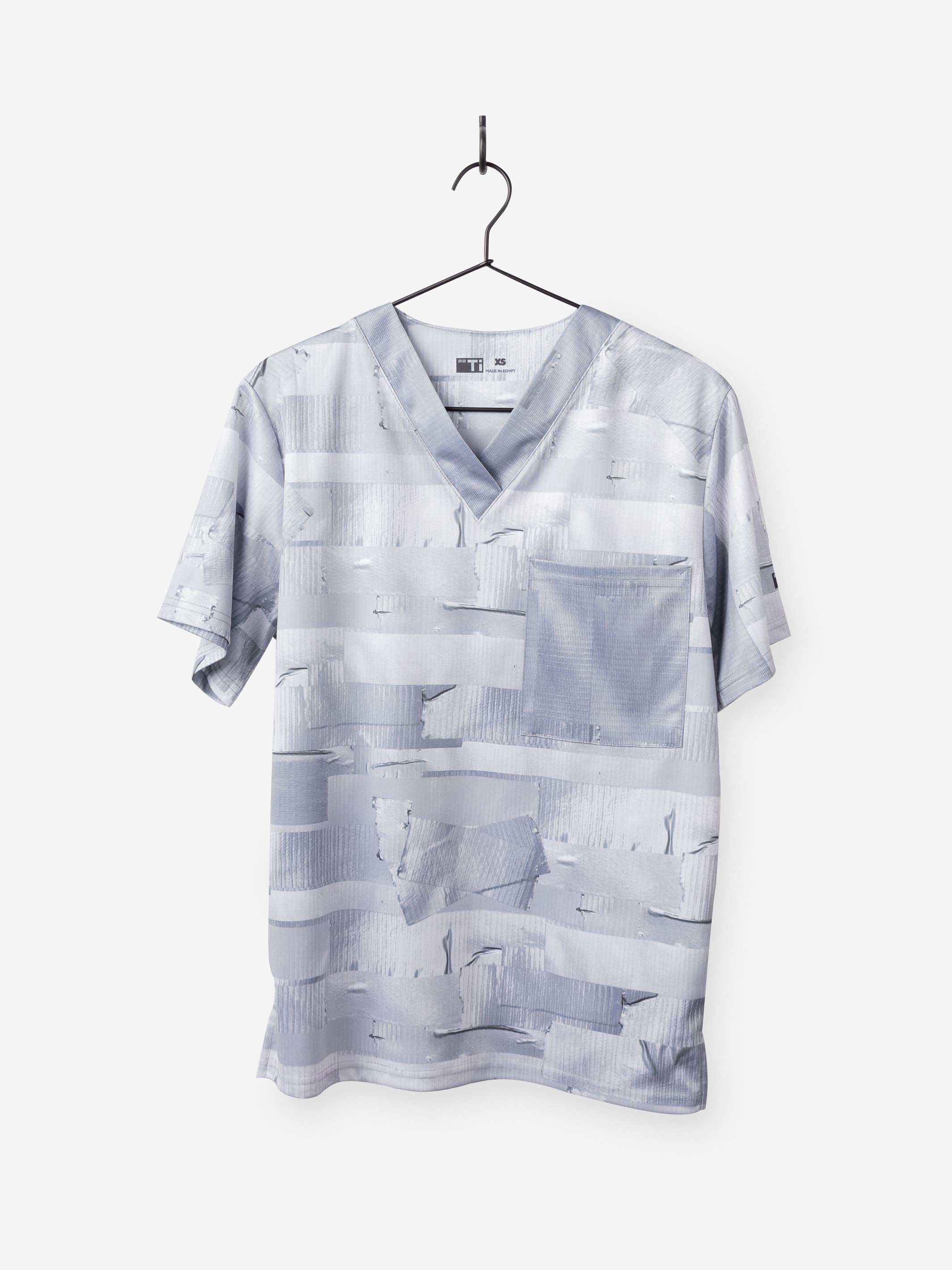 Funny Duct Tape Print Scrub Top For Men 