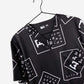 ophthalmology print scrub top black with white eye charts