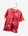 Men's Clyde Edwards Helaire Football Scrub Top Kansas City red and white moisture wicking