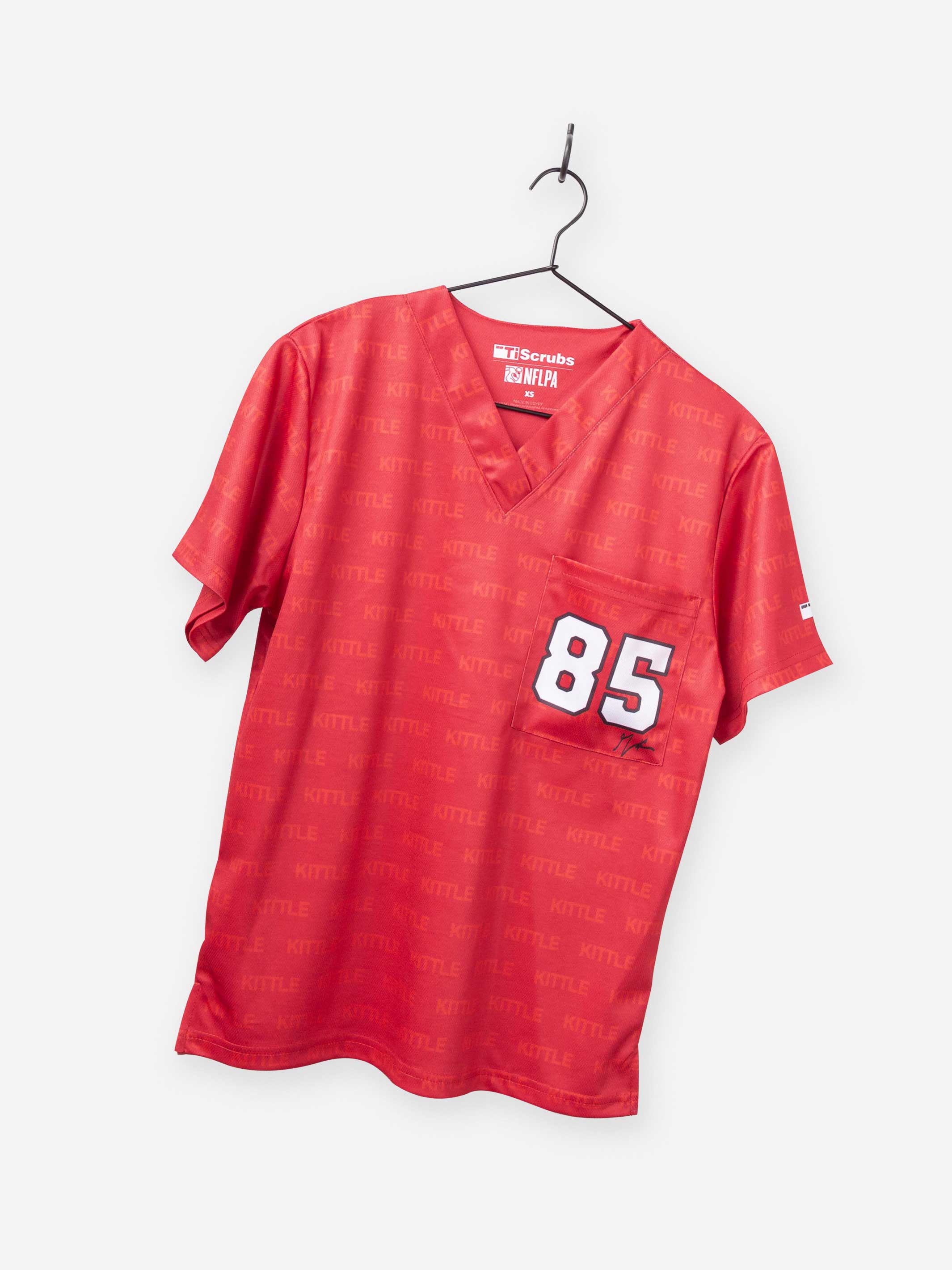 Men&#39;s George Kittle Scrub Top Jersey for football fans