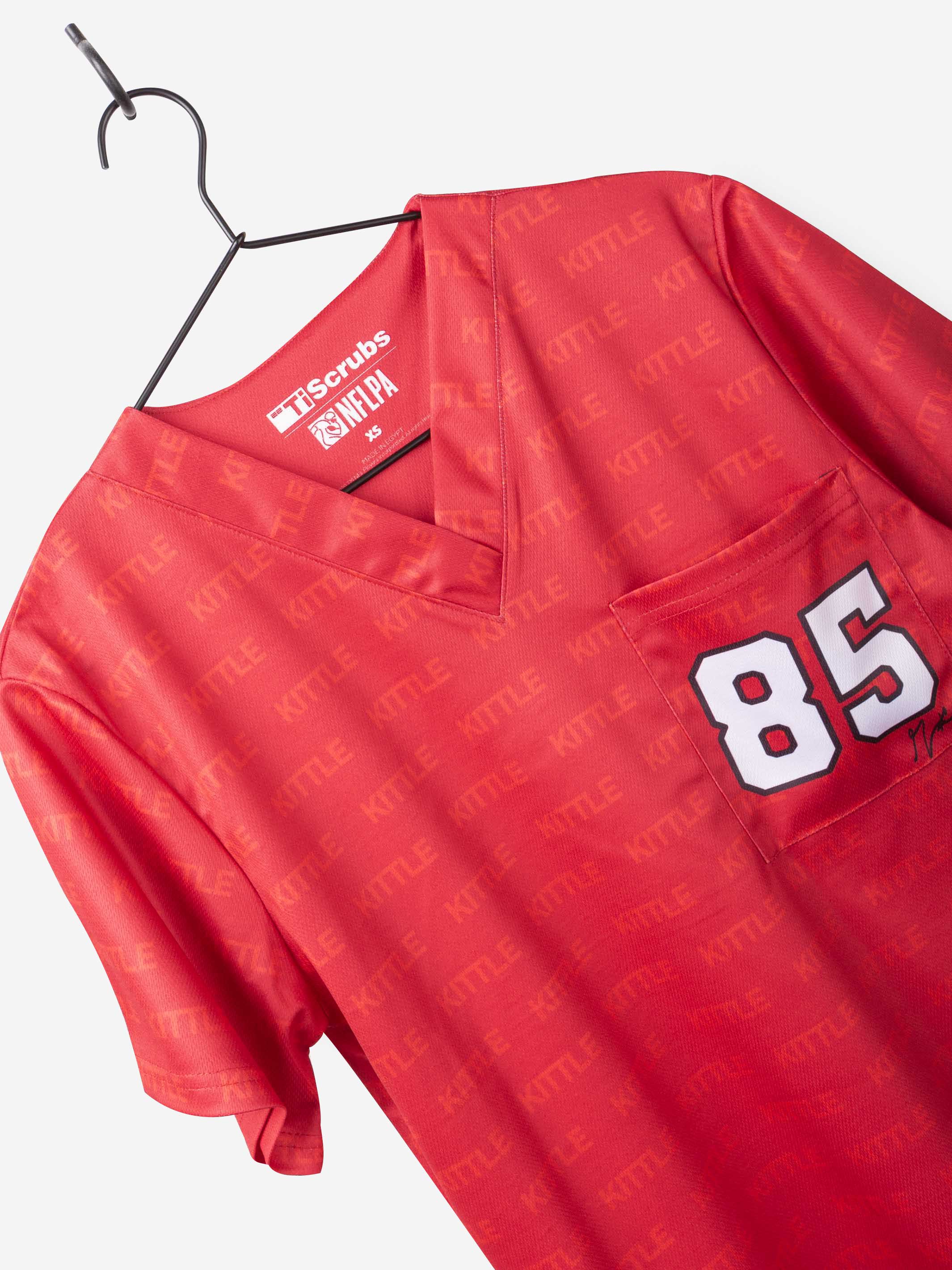 Men's George Kittle Scrub Top Jersey in red