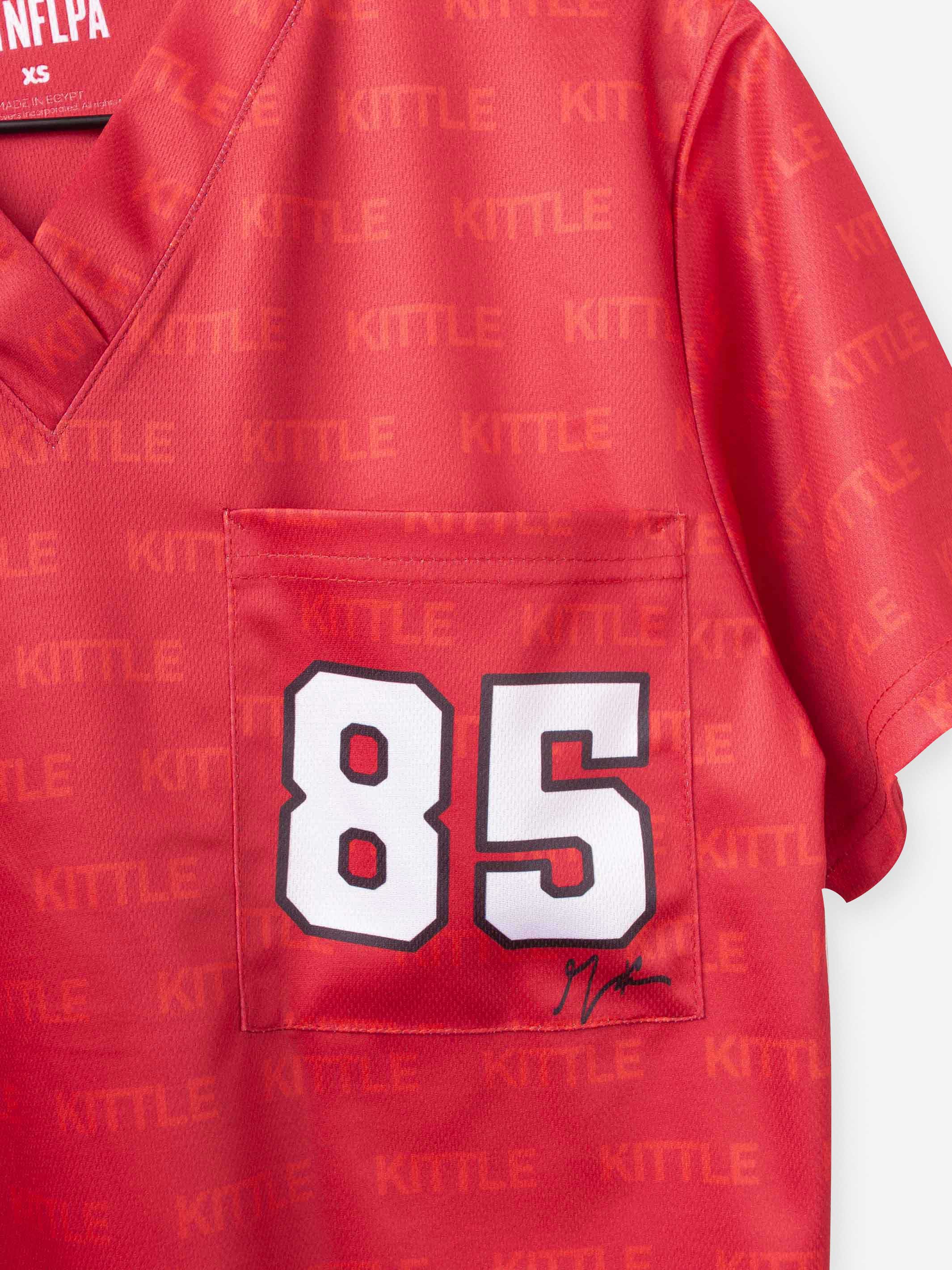 Men's George Kittle Scrub Top Jersey with athletic mesh fabric
