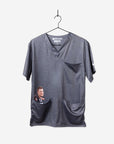 Men's NFLPA Tom Brady Scrub Top in dark gray with 3 pockets