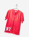 Mens Travis Kelce NFL Fashion scrub top Kansas City Football red and white stretch fabric