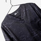 Men's Cool Print Scrub Top with Athletic Stripes and Static in Black