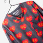 Men's Charlie Hustle Print Scrub Top with KC Heart All Over Pattern in Red and Gold and heather gray v-neck