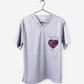 Men's Charlie Hustle KC Heart Scrub Top in Red and Navy with chest pocket