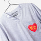 Men's Charlie Hustle KC Heart Scrub Top in Red and Yellow with 3 Pockets heather gray