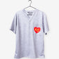 Men's Charlie Hustle KC Heart Scrub Top in Red and Yellow with chest pocket