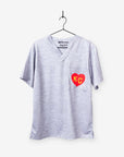 Men's Charlie Hustle KC Heart Scrub Top in Red and Yellow with chest pocket