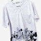 Men's Kansas City Skyline Print Scrub Top in heather gray with chest pocket
