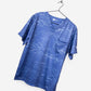 Men's Cool Print Scrub Top with Athletic Stripes and Static in Navy with Chest Pocket
