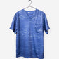 Men's Cool Print Scrub Top with Athletic Stripes and Static in Navy
