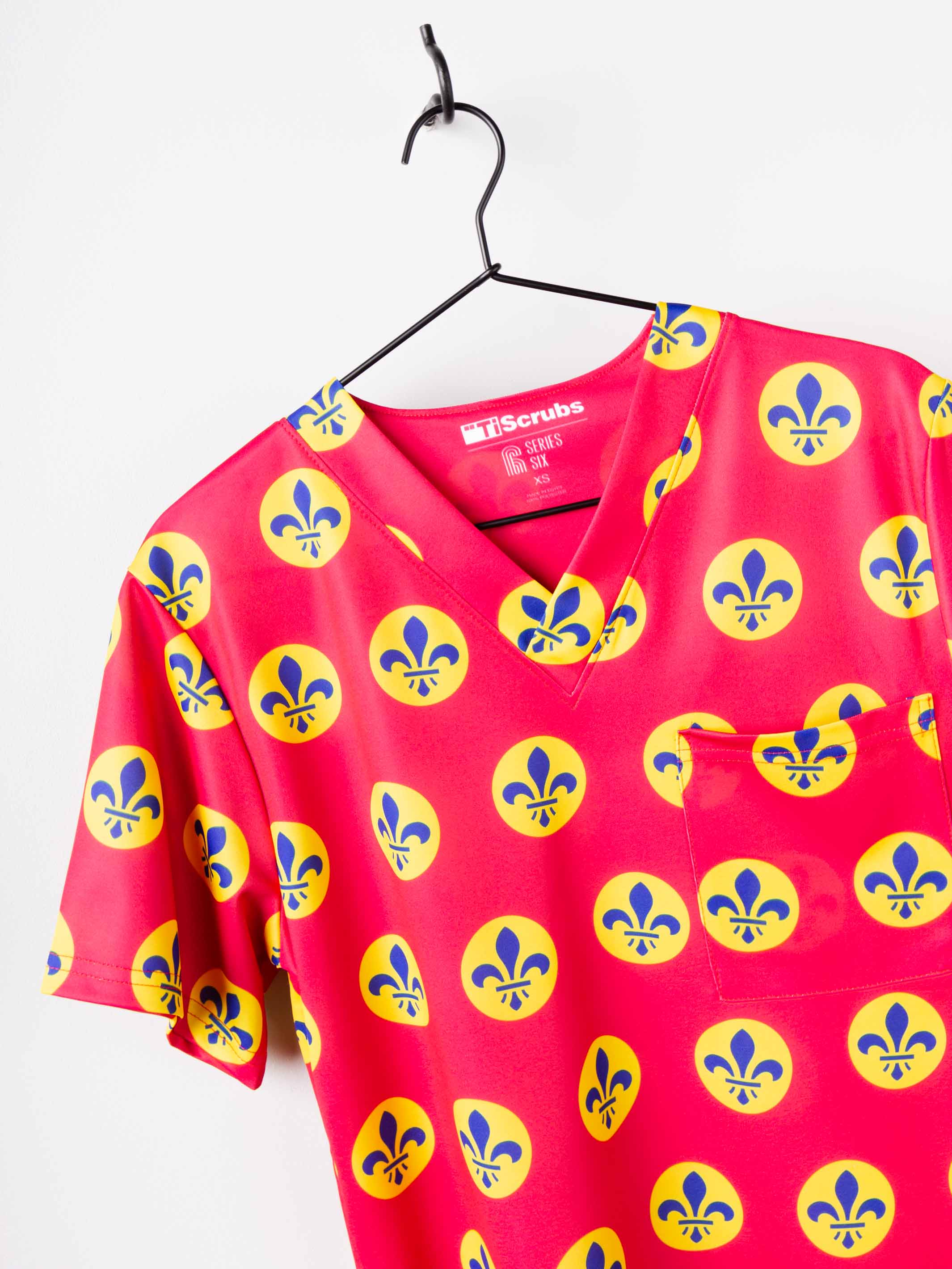 Series Six Saint Louis Apparel‎  Mens Scrub Top Retro Jersey Detail