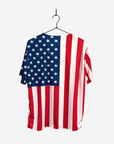 Men's American Flag USA patriotic scrub top one chest pocket back